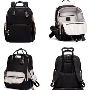 NWOT Tumi Voyageur Uma Backpack in Black Nylon and Gold Hardware, 25L
